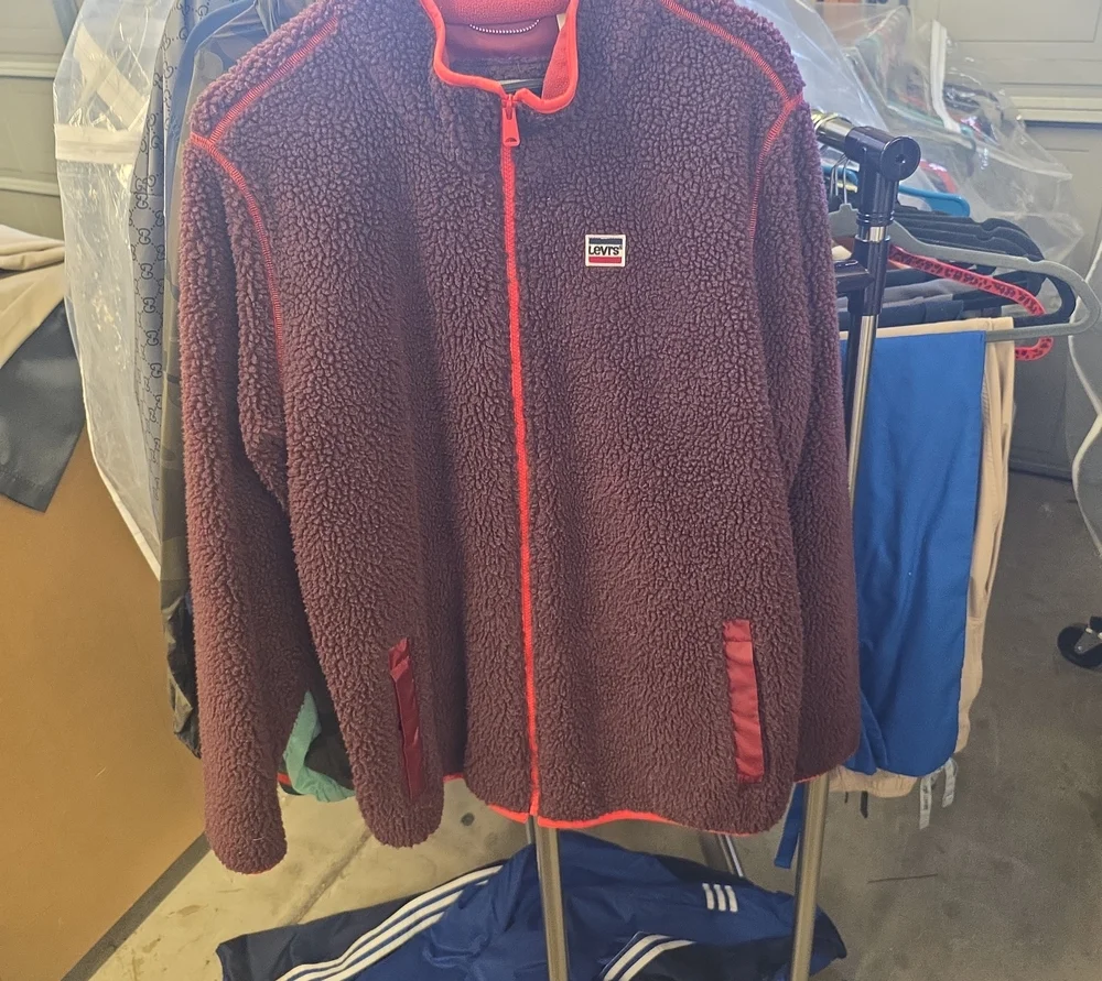 Levi's Brown Sherpa Jacket with Red Trim
